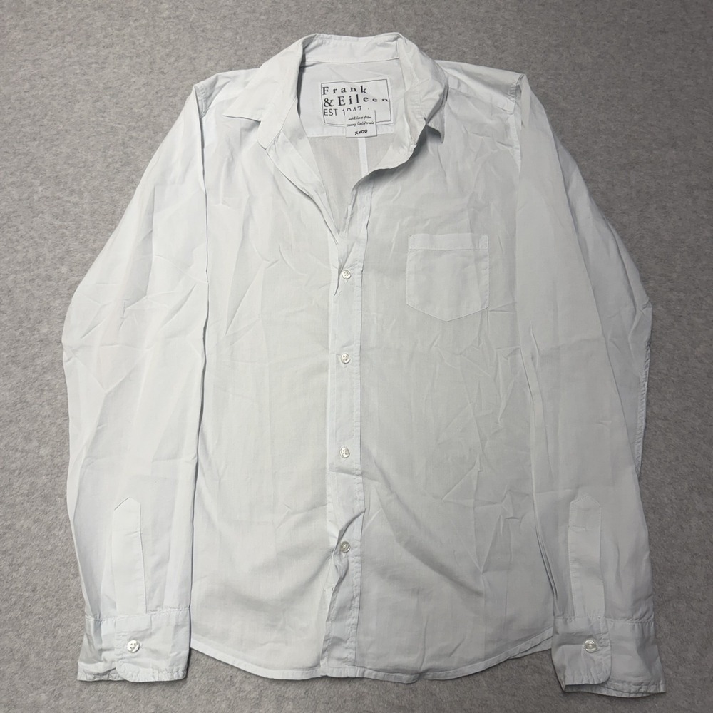 Frank & Eileen Shirt Womens Medium White Barry Button Up Made USA Cotton